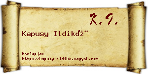 Kapusy Ildikó névjegykártya