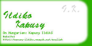 ildiko kapusy business card